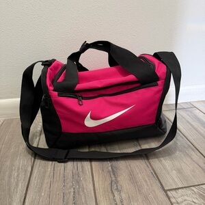 Nike Pink and Black Duffle Bag